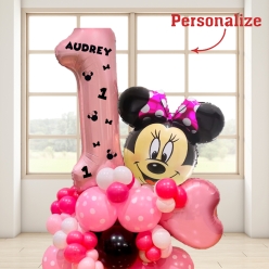 Minnie Mouse 1st Airfill Personalized Balloon Column Kit
